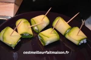 Roulés de courgette au chèvre