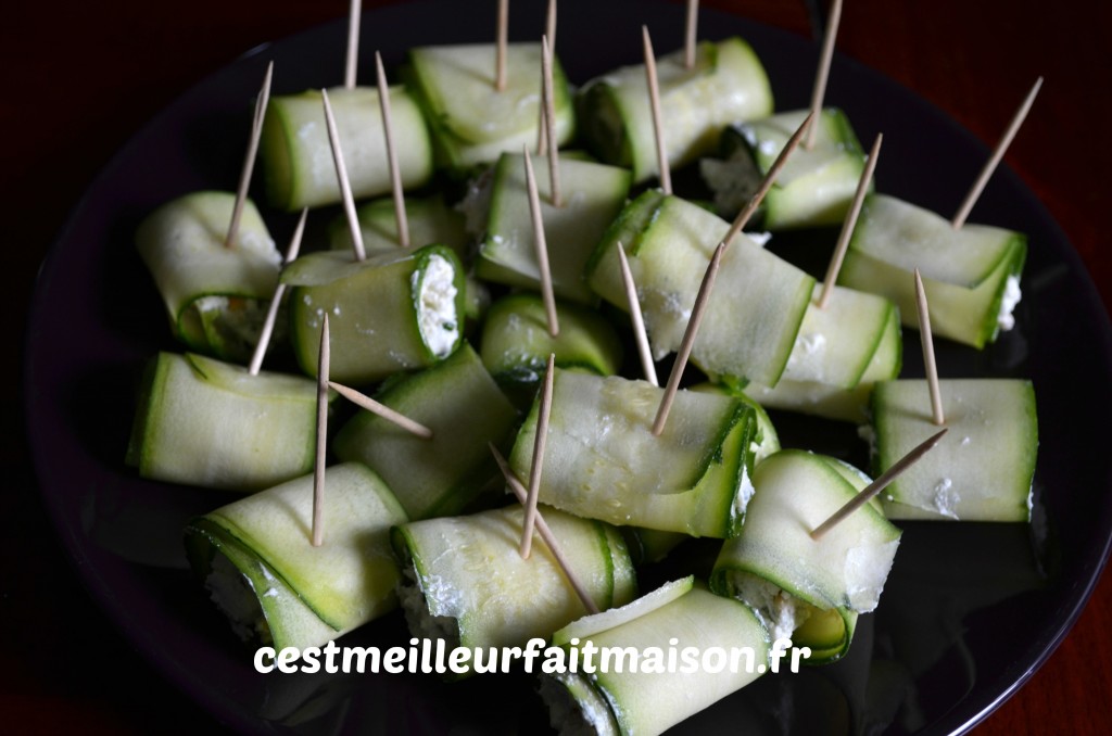 Roulés de courgette au chèvre