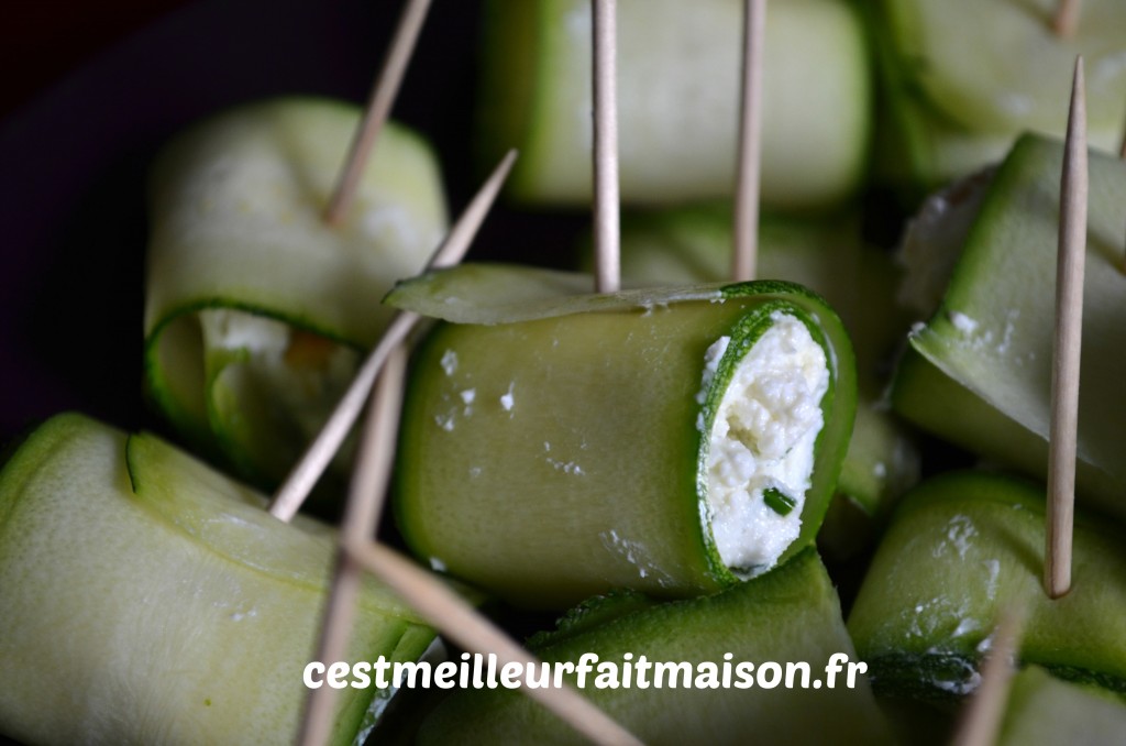 Roulés de courgette au chèvre