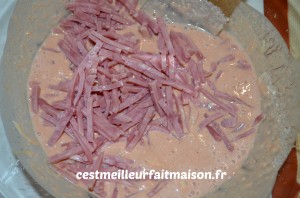 Gratins de penne à la tomate et au jambon