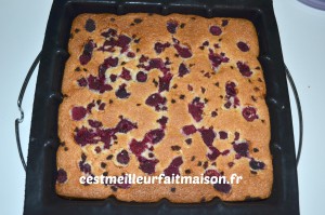 Gâteau aux amandes et aux framboises