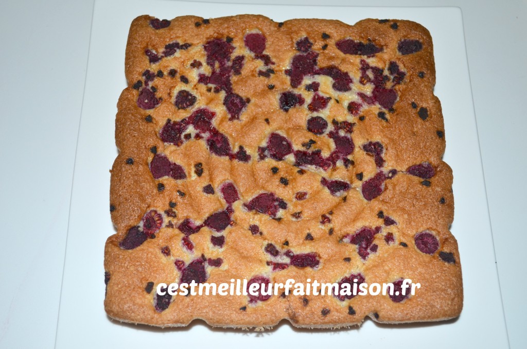 Gâteau aux amandes et aux framboises