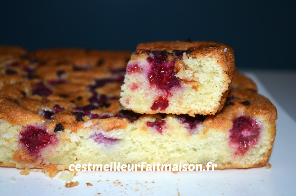 Gâteau aux amandes et aux framboises