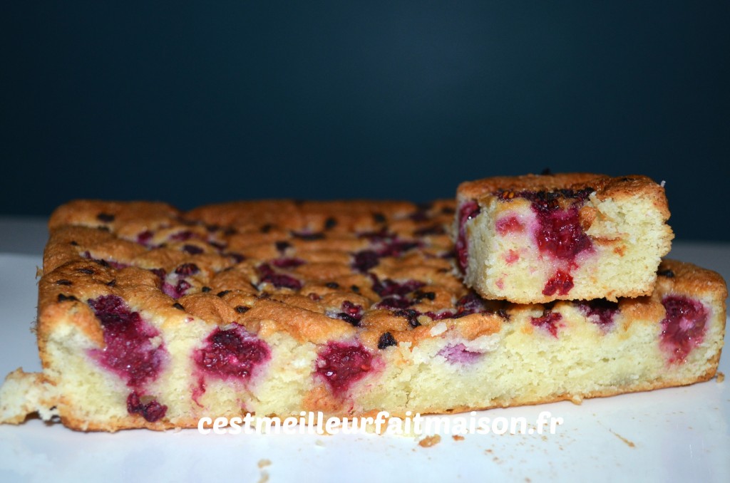 Gâteau aux amandes et aux framboises