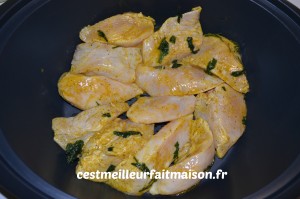 Poulet mariné aux légumes