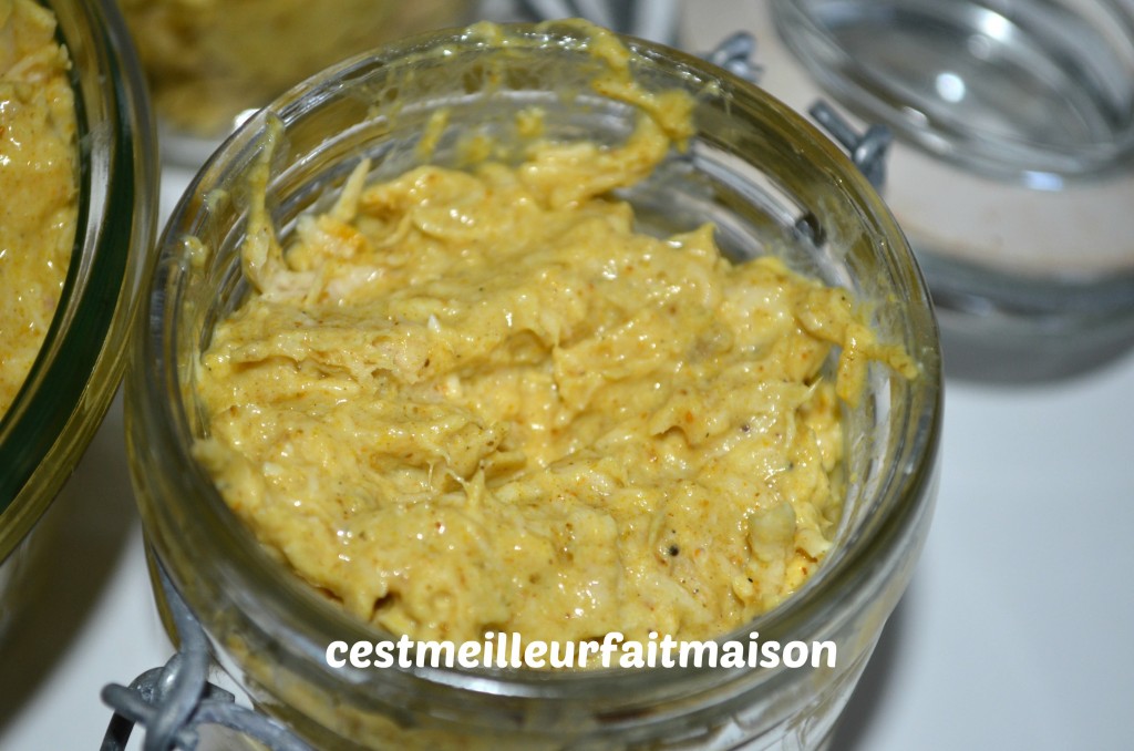 Rillettes de poulet au curry