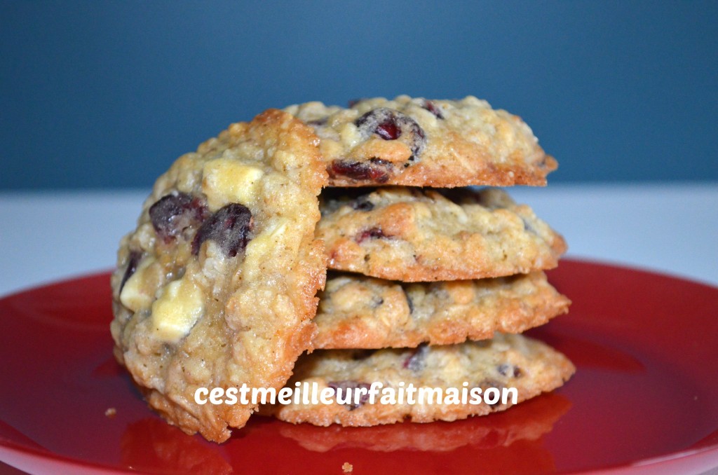 Cookies au chocolat blanc et aux cranberries