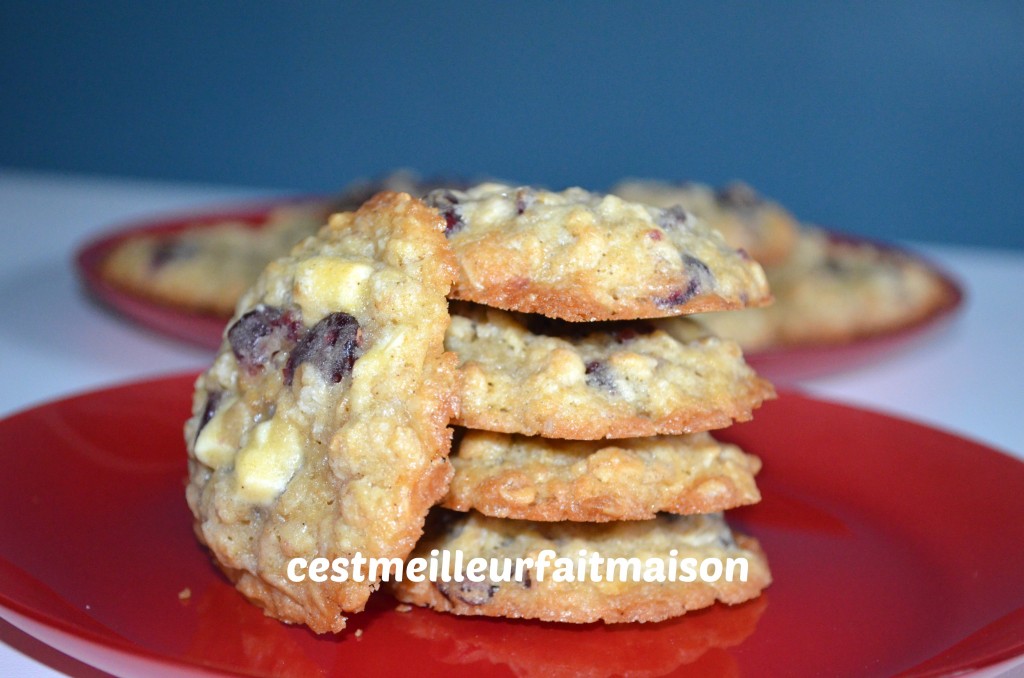 Cookies au chocolat blanc et aux cranberries