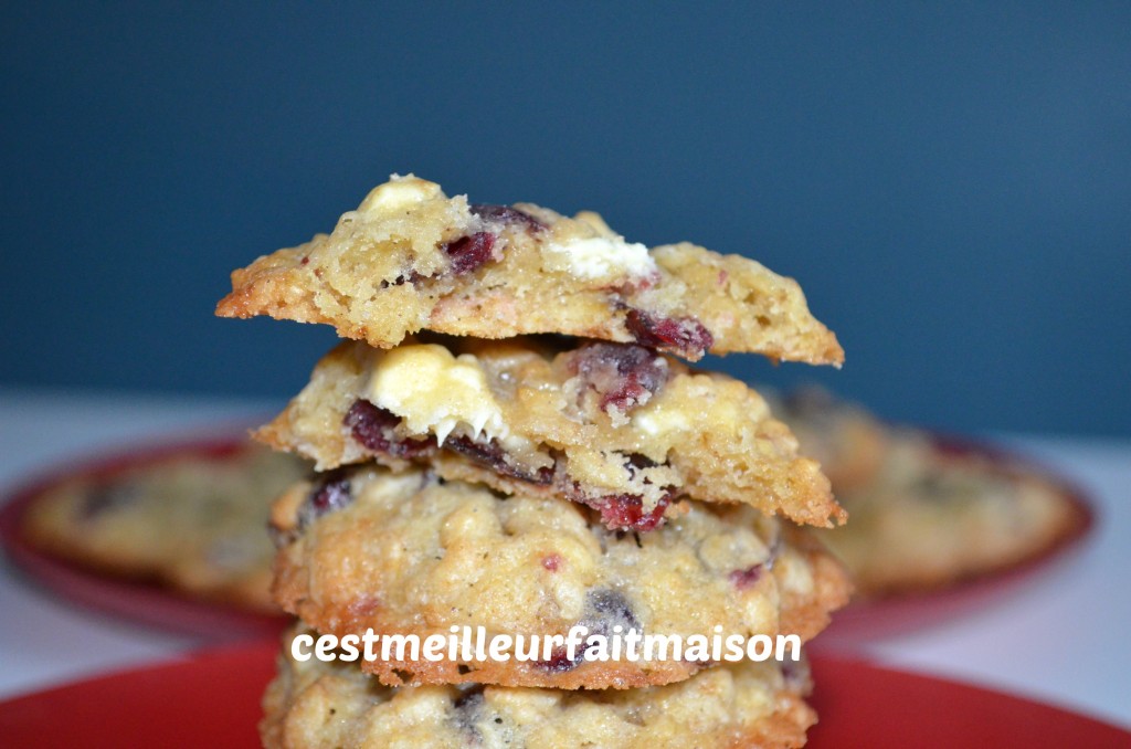 Cookies au chocolat blanc et aux cranberries