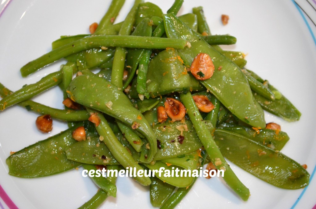 Salade de haricots verts et pois gourmands (Ottolenghi)