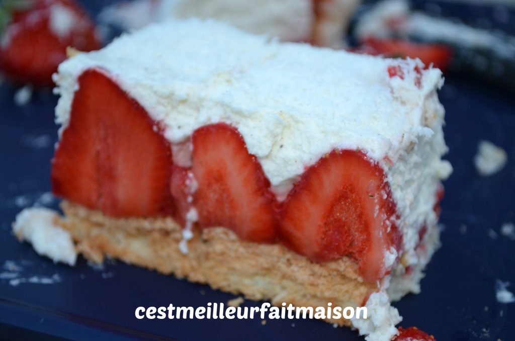 Gâteau noix de coco vanille fraise