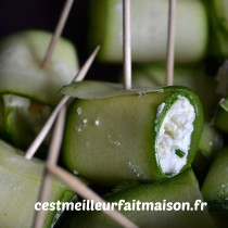 Roulés de courgette au chèvre