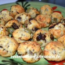 Minis cookies salées tomates séchées olives vertes