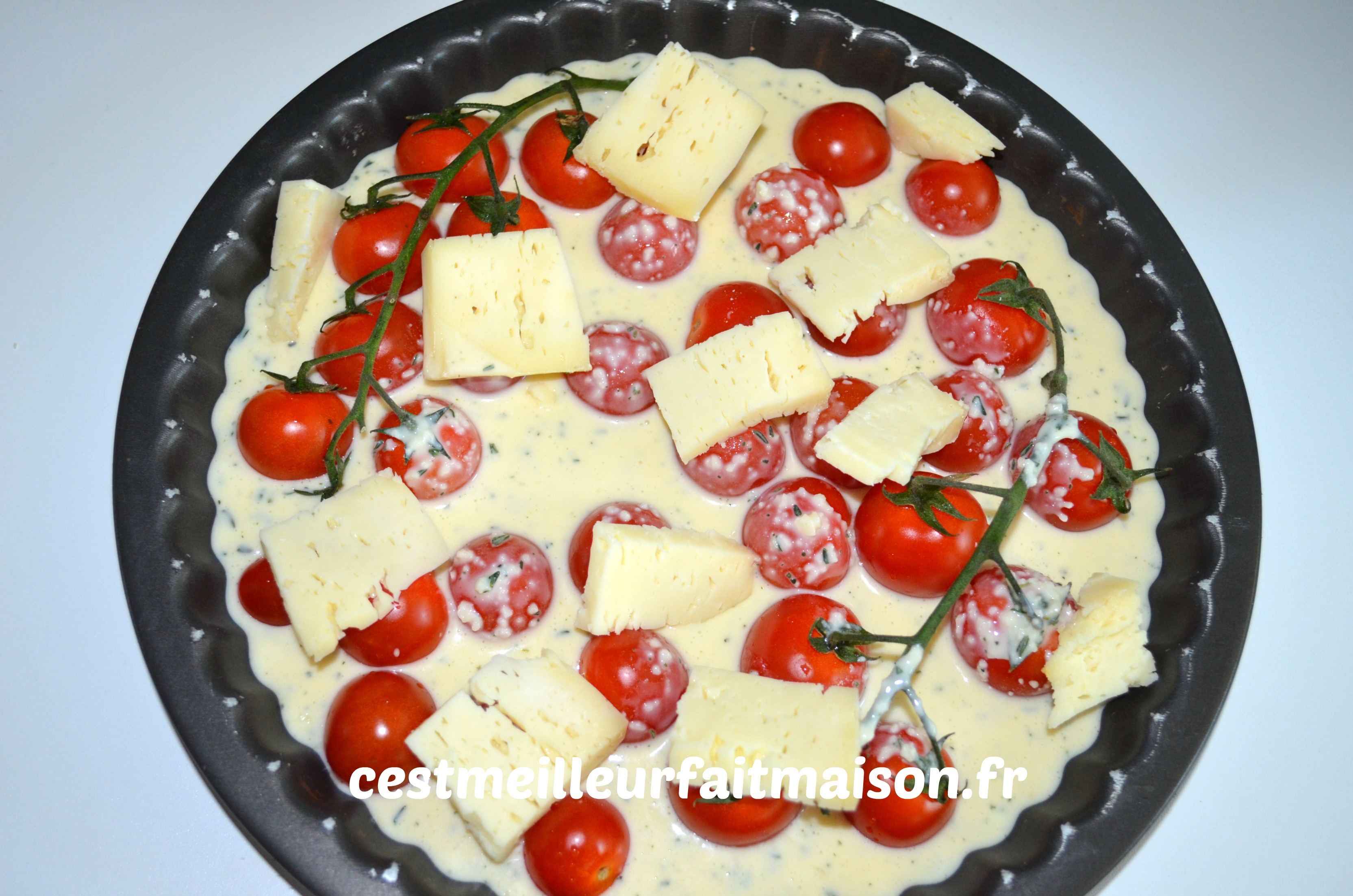 Clafoutis aux tomates cerises