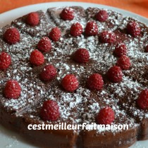 Fondant au chocolat et aux framboises