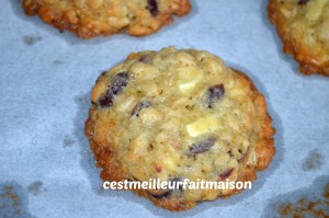 Cookies au chocolat blanc et aux cranberries