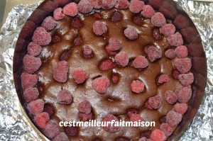 Crousti-fondant au chocolat et aux framboises