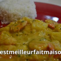 Cari de crevettes courgette ananas