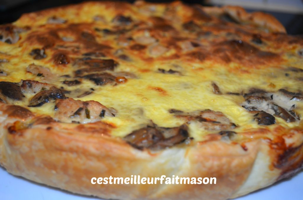 Quiche au poulet et aux champignons