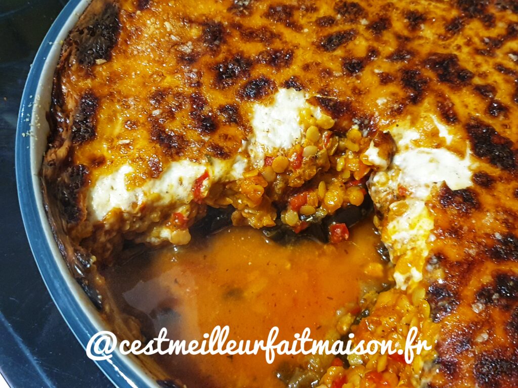Moussaka de lentilles corail